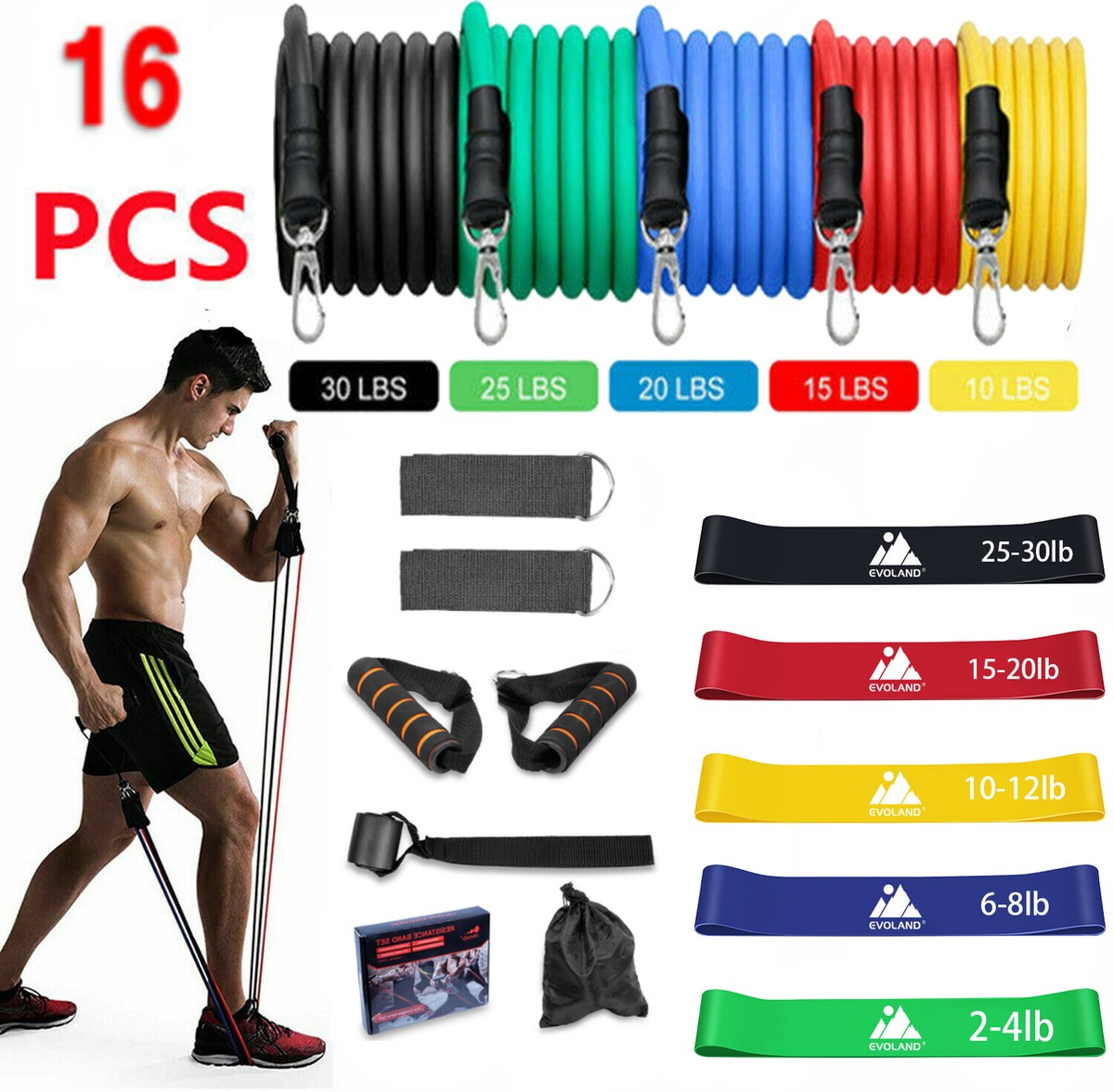 iMoebel Fitnessband, set van 3, stof, weerstandsbanden, 3