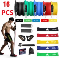 Resistance Band Set Yoga Pilates Abs Exercise Fitness Tube Workout Bands