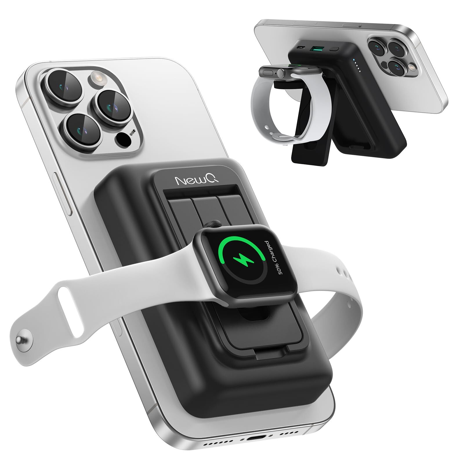 Portable Charger with Apple Watch Charging, 10000mAh Magnetic Wireless Power ...-image