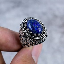 Lapis Lazuli Gemstone 925 Sterling Silver Handmade Ring Gift Jewelry For Her