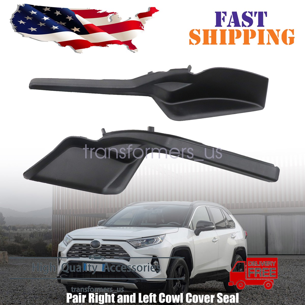 53866-0R052 Pair Cowl Cover Seal Fits Toyota RAV4 2019-2024 Right