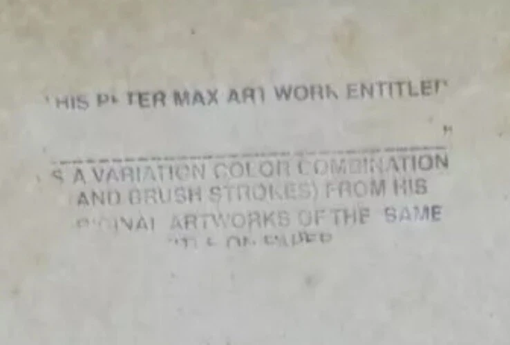 Pintura al óleo sobre lienzo firmada por Peter Max (hecha a mano) 16x24 en arte pop. Foto 4 de 4