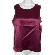 NWT Halston Lifestyle Cami Tank Womens Sz 6 Purple Blue Reversible 100% Silk