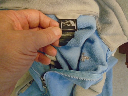 The North Face, girls fleece jacket, blue and grey, size L - Picture 3 of 4