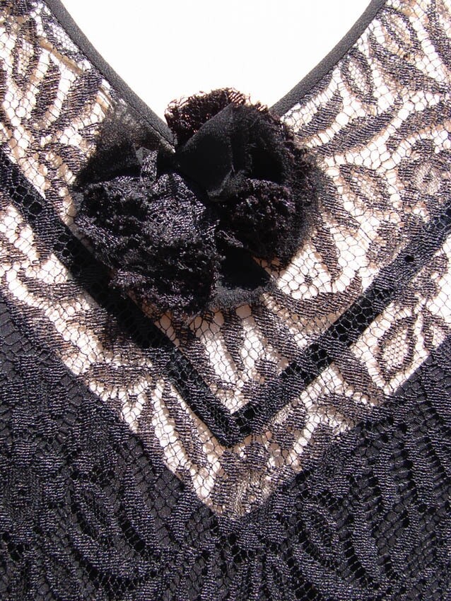 Vintage 1930s Black Lace and Chiffon Dress - Art Deco Styling | eBay