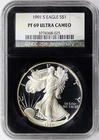 1991-S Proof $1 American Silver Eagle NGC Retro PF69UCAM 25th Anniversary Label