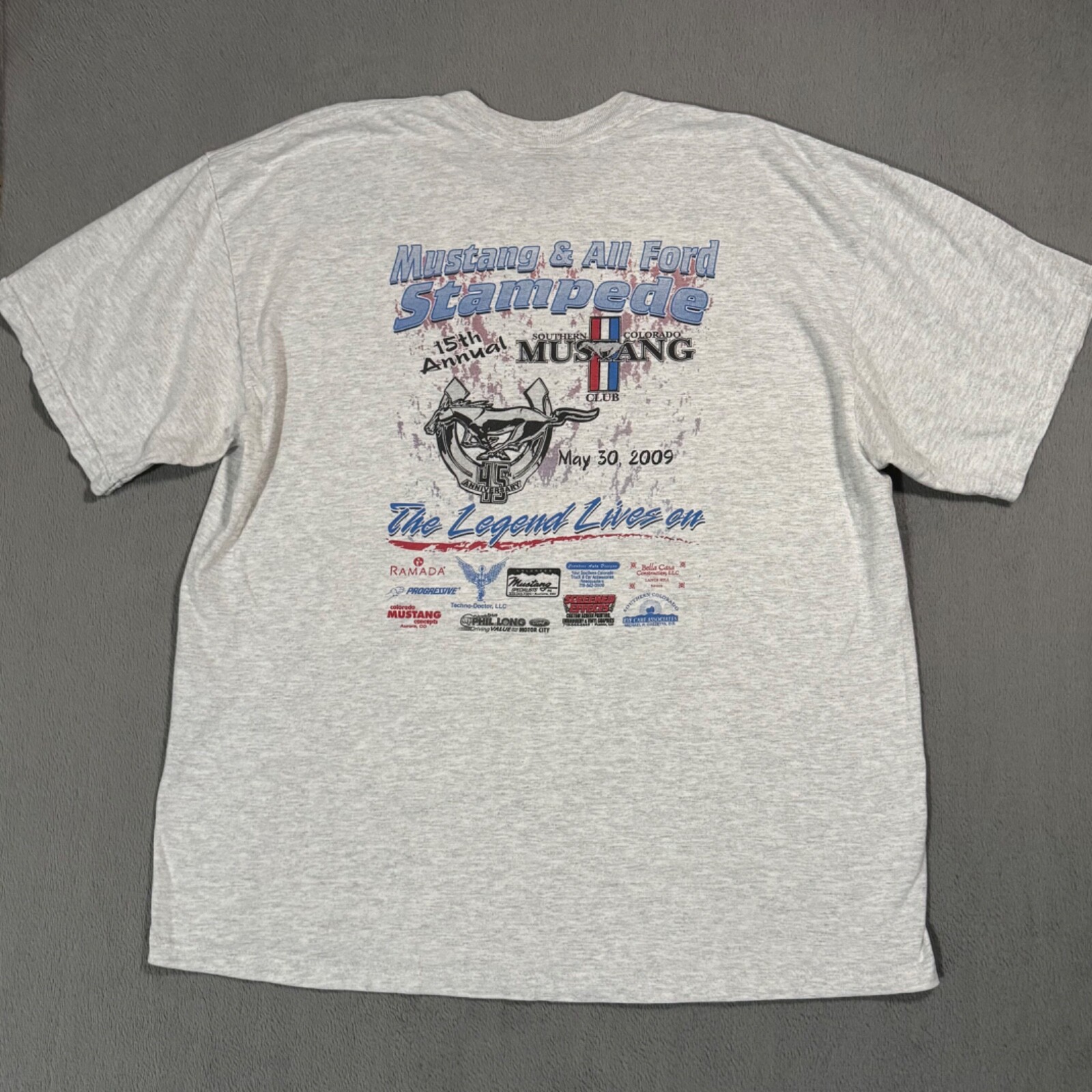 PONY Maglietta Ford Mustang Vintage Y2K 3D Rocky Mountain Colorado Muscle Car Stampede XL