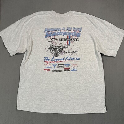 Ford Mustang Vtg Y2K 3D Rocky Mountain Colorado Muscle Car Racing T Shirt XL
