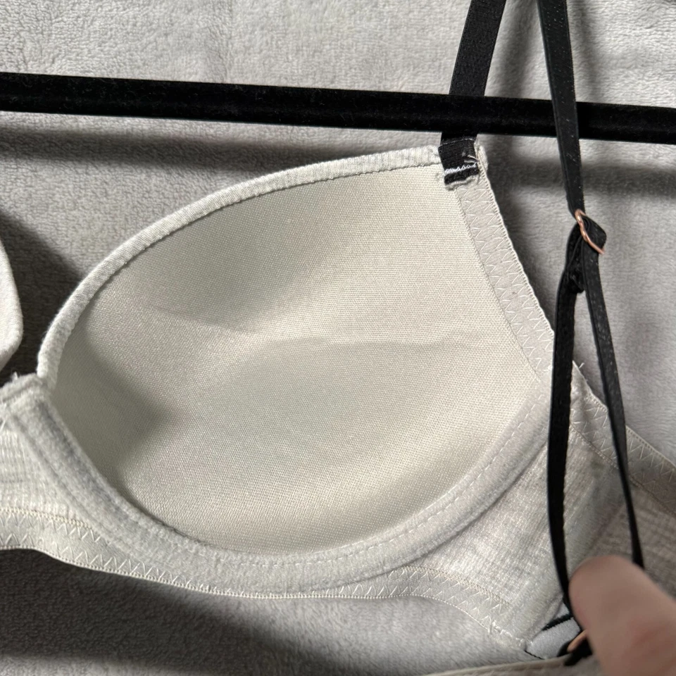Sutiã feminino Danskin 34B cinza urze acolchoado alça de espaguete com fio - Imagem 3 de 4