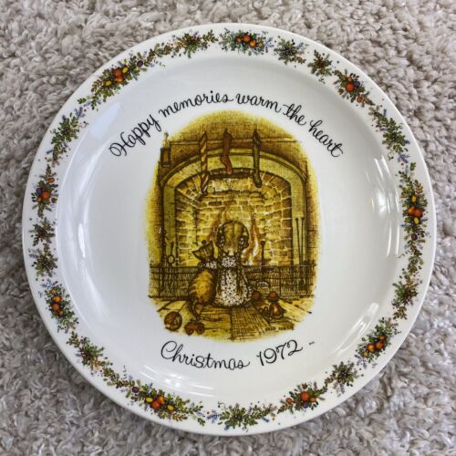 Vintage Holly Hobbie Commemorative Edition Christmas 1972 Collectable Plate - Afbeelding 1 van 5