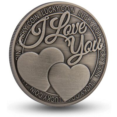 Four-Leaf-Clover Lucky Coin I Love You Pocket Hug Token Lottery Scratcher Tool