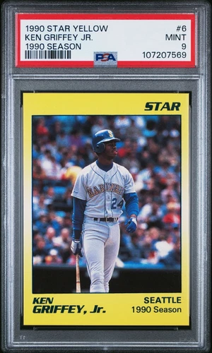 1990 STAR KEN GRIFFEY JR. YELLOW 6 KEN GRIFFEY JR. 1990 SEASON PSA 9