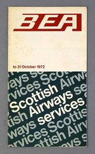 BEA BRITISH EUROPEAN AIRWAYS SCOTTISH AIRLINE FLUGPLAN BIS OKTOBER 1972