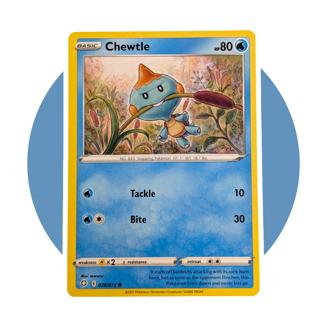 shiny chewtle pokemon card Shining Fates Pokemon Card (II25): Chewtle 026/072