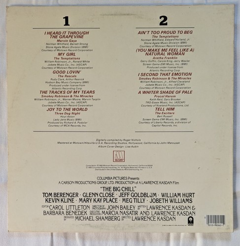 THE BIG CHILL Original Motion Picture Soundtrack 1983 Vinyl LP 6062ML Columbia - Picture 2 of 4