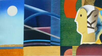 MAX PAPART MIRAGE HAND SIGNED NUMBERED ETCHING WITH EMBOSSING Cubism sun art