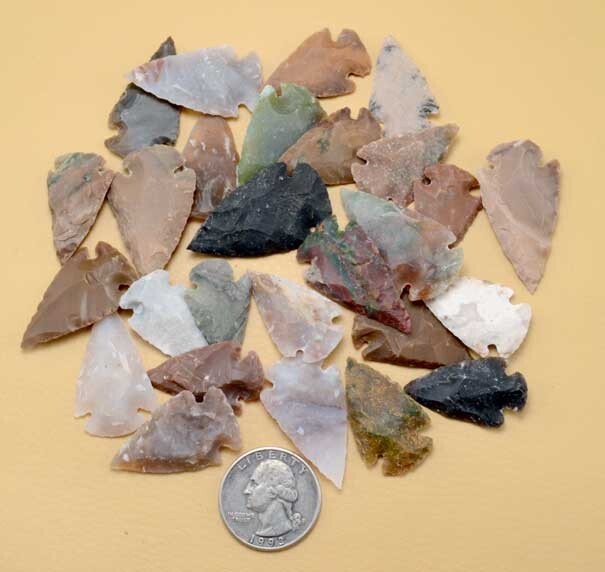 TEN 10 Authentic Ancient Indian Arrowheads "Field Grade A" Random Select GrabBag