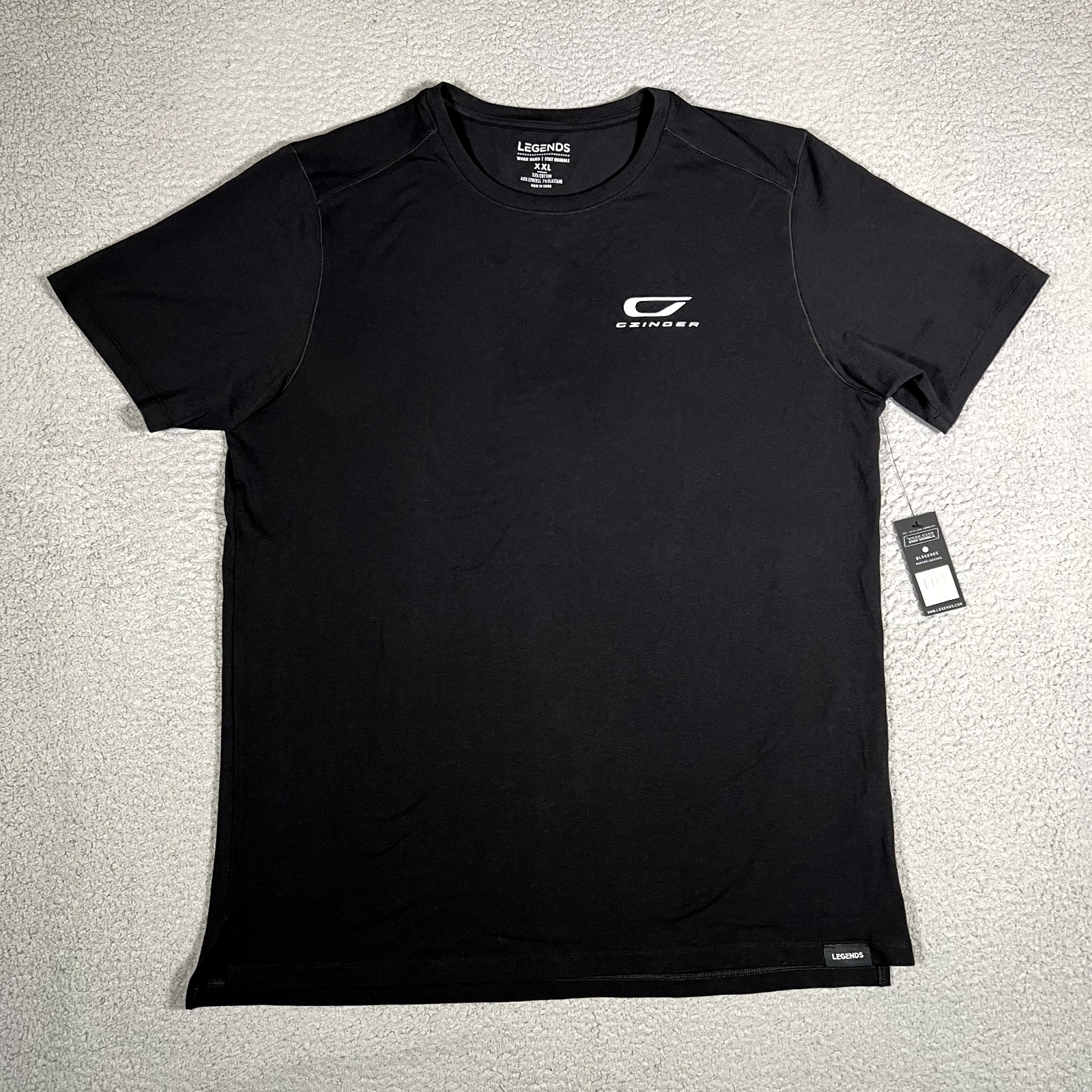 Legends Shirt Mens XXL Black Aviation Tee Casual Preppy Stretch Cotton Blend NWT
