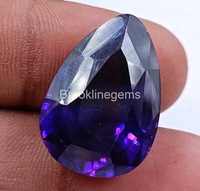 Natural Certified 68Ct Sri Lanka Purple Spinel Rare Pear Cut Loose Gemstone 4JKH