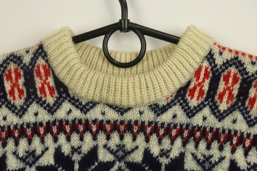 Vintage Dale Of Norway Cream Knitted Long Sleeve Fair Isle Pullover Sweater - Picture 9 of 18