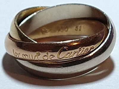 Solid 18k gold must de cartier trinity ring 7.96 grams - sz 5.5