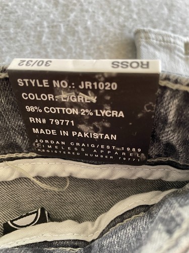 Jordan Craig- Ross Mens 30/32 Light Grey Skinny Denim Jeans With Ripped Knees - Picture 6 of 6