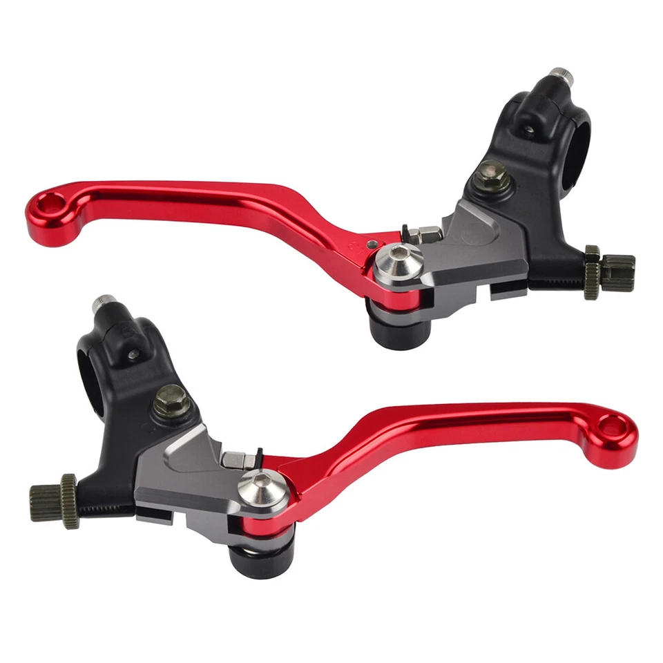 Juego de palancas de embrague de freno CNC Shorty para Honda CRF70F CRF80F CRF100F 2004-2009 rojo Foto 3 de 4