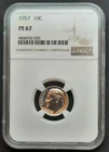 1957 Proof Roosevelt Silver Dime NGC PF67