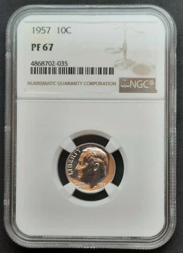 1957 Proof Roosevelt Silver Dime NGC PF67 