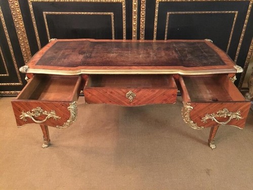 Q'Antique Bureau Plat Desk IN Louis XV Style from The 19. C.Mahogany - Picture 12 of 19
