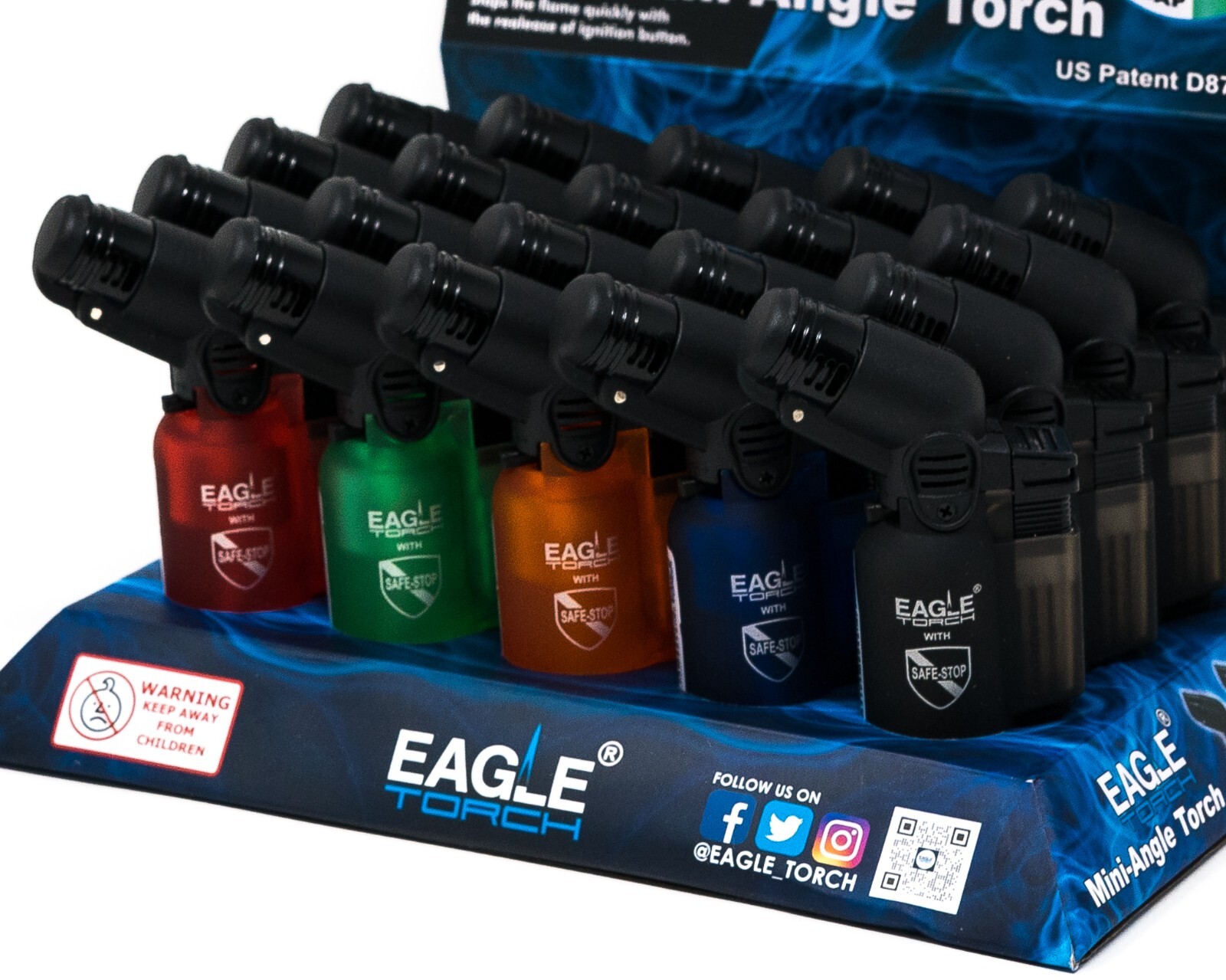 45 Degree Angle Eagle Jet Flame Butane Torch Lighter Refillable Windproof 20 pc