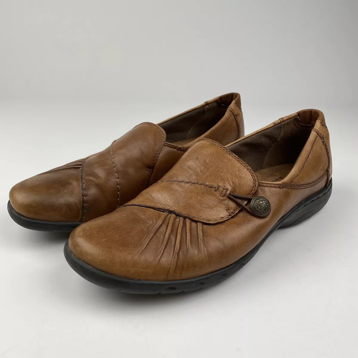 COBB HILL by New Balance Size 8 M Brown Leather Slip On Button