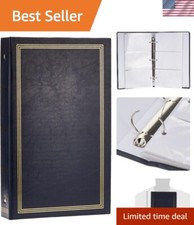 Archival Safe 3-Ring Photo Album - Navy Blue, Holds 300 4x6 Photos