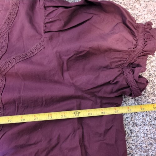 Lane Bryant Top Womens Plus 22 Purple Textured Blouse Scoop Neck Embroidered - Picture 8 of 8