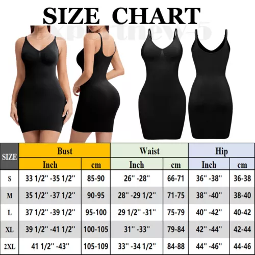 Women's Full Slip Dress Strapless Tummy Firm Control Body Shaper Slim Shapewear - Picture 20 of 33
