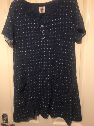mantaray ladies 18 navy cotton longline stretch top tunic