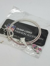 NFL TEAM LOGO CHARMS WRAP BRACELET SILVER COLOR