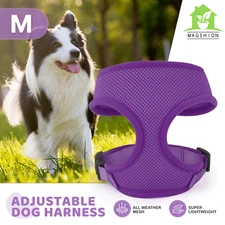 Dog Pet Harness Mesh Padded Breathable Air Mesh Control Reflective Jacket Colors
