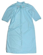 Carriage Court Zip Front Robe Sears Vintage Blue Pockets SOFT COZY Womens Medium