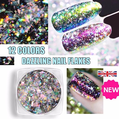 Aurora Chamäleon Nagelflocken holografisch glänzende Nägel Puder schillernde Pailletten