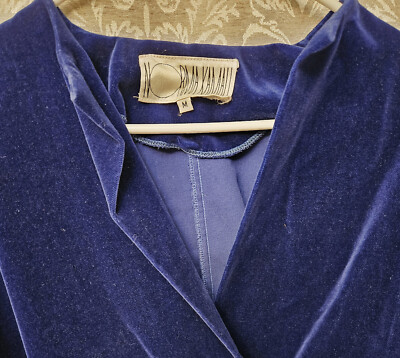 Norma Kamali avant-garde couture 1980s sapphire velvet Norma Kamali avant-garde couture 1980s sapphire velvet