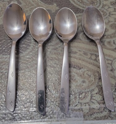 Superior Stainless Aurora Night Sky Atomic Star Starburst 6'' Teaspoons Set Of 4