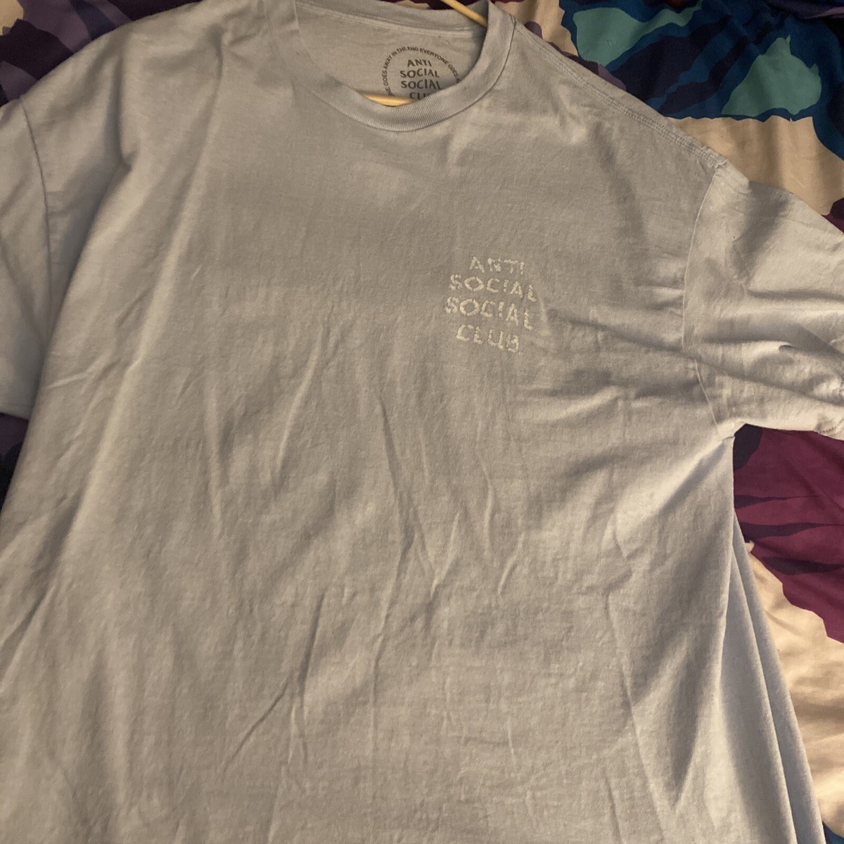 anti social social club Partly Cloudy baby blue XL t shirt Worn - Main Image