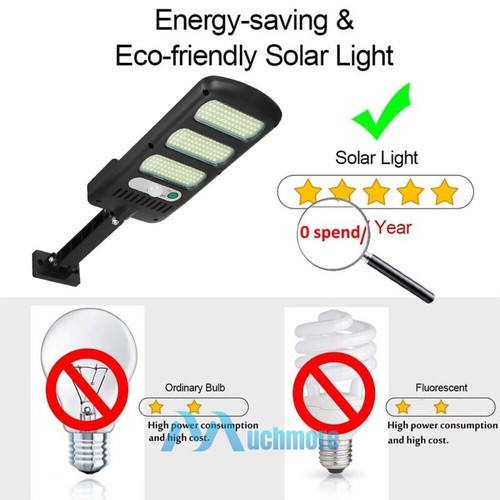 Solar Street Light 100Watt Outdoor Motion Sensor Wall Dusk-to-Dawn Lamp w/Remote - Picture 12 of 18
