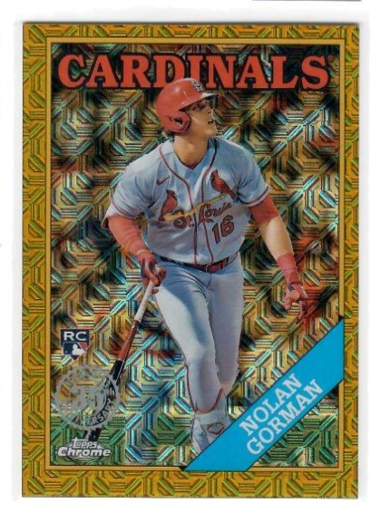 2023 Topps Series 1 Nolan Gorman Silver Pack T88C-90 Gold Chrome Refractor 38/50