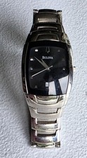 Mens Bulova Stainless Steel Date Watch C876727 needs battery replacement