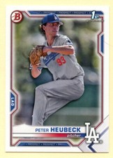 Peter Heubeck 2021 Bowman Draft 1st Bowman #BD-146 LA Dodgers Prospect card