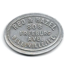 RED & HAZEL • GOOD FOR 5¢ IN TRADE • BELLEVILLE, ILLINOIS, IL. • TC-40962