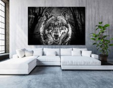Leinwand Bild Wolf Kunstdruck Tierbilder Wohnzimmer Büro Bilder Versand gratis