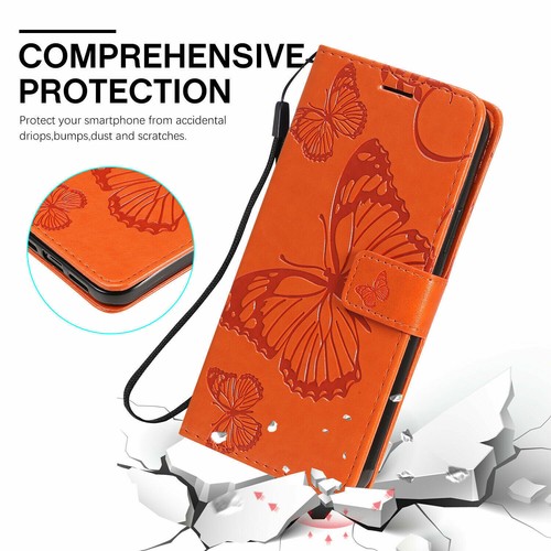 3D Leather Butterfly Wallet Phone Case For iPhone 11 12 14 Pro Max X XR 8 7 6 SE - Picture 30 of 55